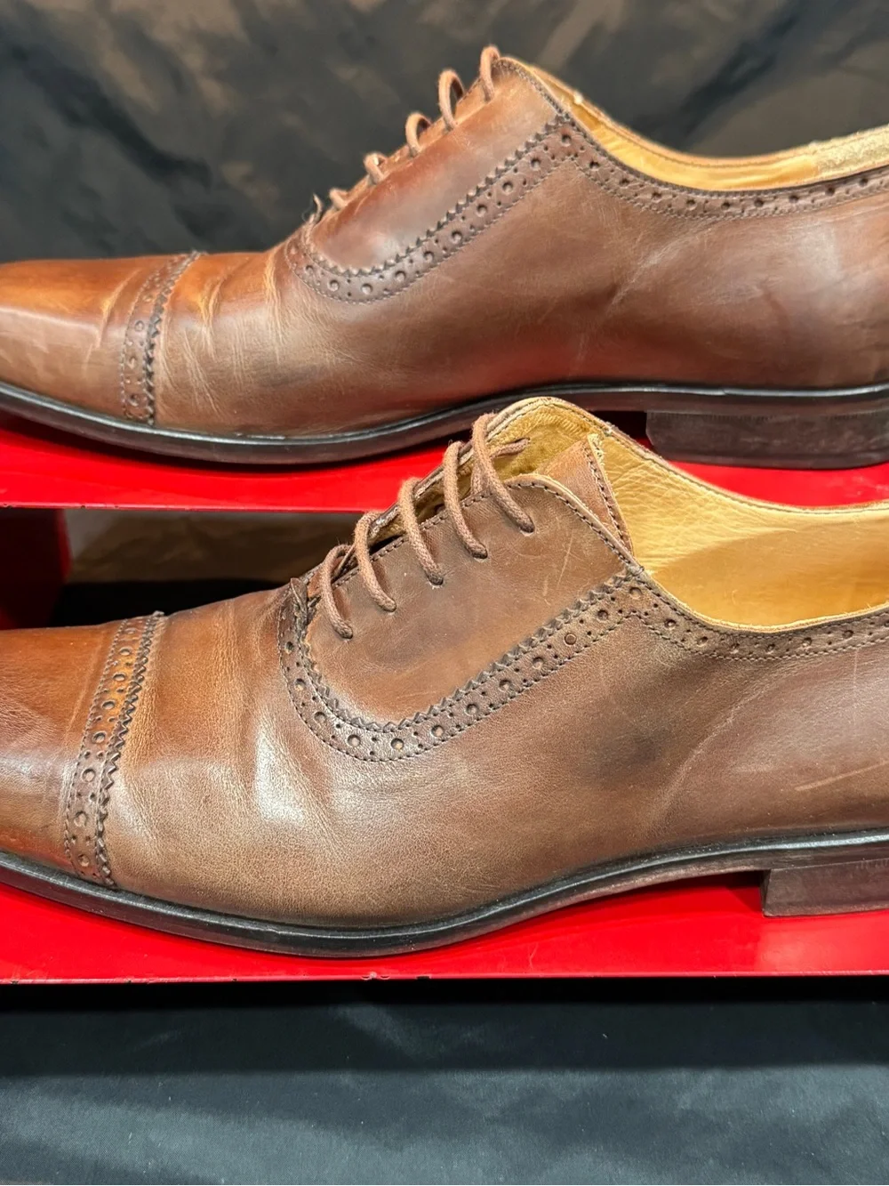 Mercanti Fiorentini CUOIO Brown Leather Lace-Up Derby Shoes